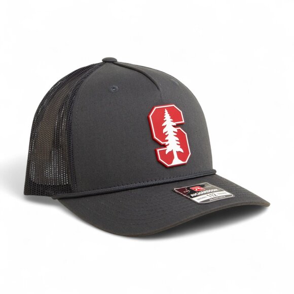 Stanford Cardinal 3D Snapback Trucker Rope Hat- Charcoal - Picture 1 of 3